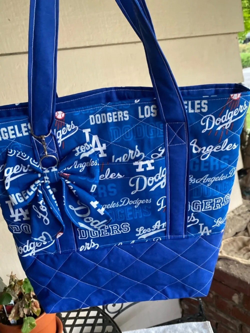 Quilted tote bag.
